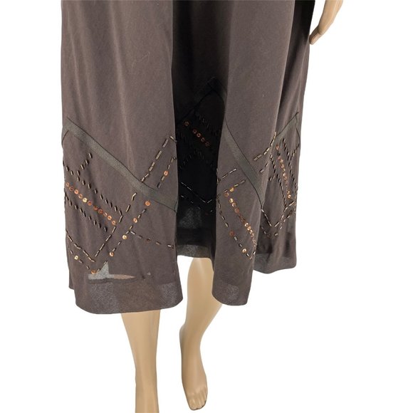 Ann Taylor Loft strapless dress 2 brown metallic beaded NWT - Picture 3 of 12